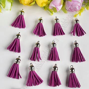 Украшение для обложки "Кисточка сиреневая. Серебряный колпачок", 3,8 см, 1 шт