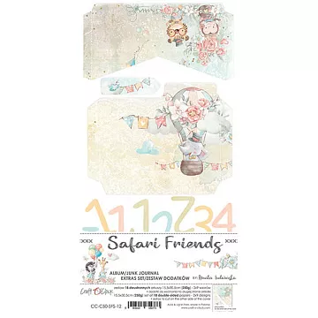 Набор бумаги 30х15 см "Safari friends. Для вырезания. Конверты", 18 листов (CraftO'clock)