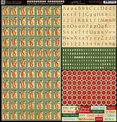 Наклейки 30х30 см "Алфавит" (Graphic 45)