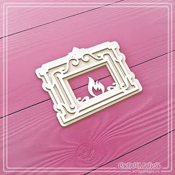 Чипборд 3D "Камин", 4х3,2 см (СкрапМагия)
