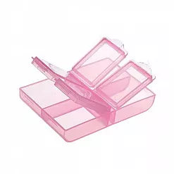 Контейнер прямоугольный, 4 секции, цвет розовый Контейнер прямоугольный, 4 секции, цвет розовый