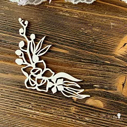 Чипборд "Угловой элемент с орхидеей", 8х7 см (LeoMammy) Чипборд "Угловой элемент с орхидеей", 8х7 см (LeoMammy)