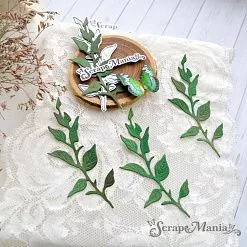 Нож "Веточки на ветру. Широкие листья", 3,5х8,4 см (ScrapMania)