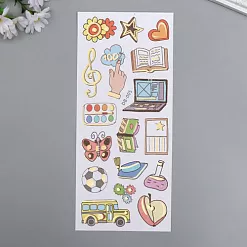 Наклейки 10х24 см с фольгированием "Школьные увлечения" (АртУзор)