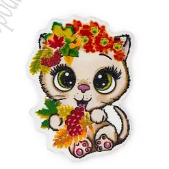 Акриловое украшение "Котенок с ягодами", 2,6х3,5 см