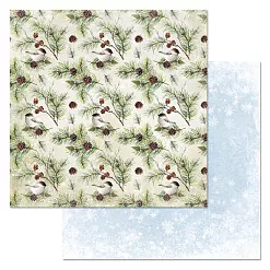 Бумага "Воробушки. Хвойные веточки" (ScrapMania) Бумага "Воробушки. Хвойные веточки" (ScrapMania)