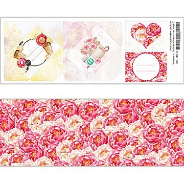 Лист с картинками 11х30 см "Конверты. Любовь начинается с кофе 2" (ScrapMania)
