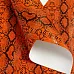Отрез экокожи А4 "Змеиный принт. Оранжевый"