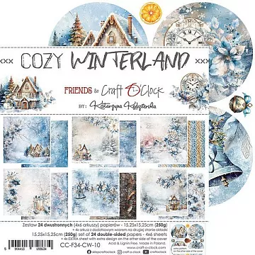 Набор бумаги 15х15 см "Cozy Winterland", 24 листа (CraftO'clock)