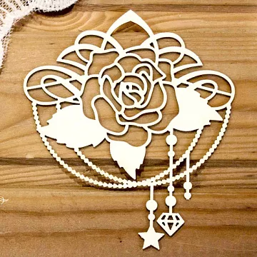 Украшение из чипборда "Орнамент из роз 6" (Просто небо)