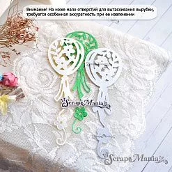 Нож "Воздушные шары. С цветами", 3,9х11,5 см (ScrapMania) Нож "Воздушные шары. С цветами", 3,9х11,5 см (ScrapMania)