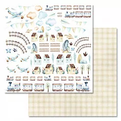 Набор бумаги 30,5х30,5 см "Веселый паровозик", 12 листов (ScrapMania) Набор бумаги 30,5х30,5 см "Веселый паровозик", 12 листов (ScrapMania)