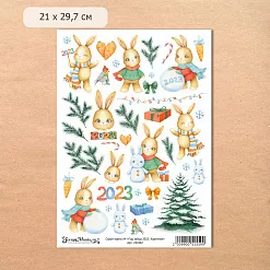 Скрап-карта А4 "Год зайца 2023. Картинки" (ScrapMania)