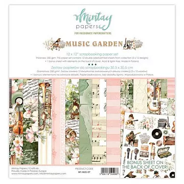 Набор бумаги 30х30 см "Music Garden", 12 листов (Mintay)