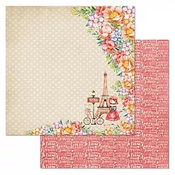 Набор бумаги 30,5х30,5 см "Каникулы в Париже", 12 листов (ScrapMania)
