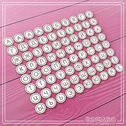 Чипборд "Русский алфавит - буквы скраббл в кружочках", 1,2х1,2 см (СкрапМагия)