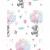Отрез ткани 50х55 см "Me to you. Мишки на шариках. Белый" (Peppy)