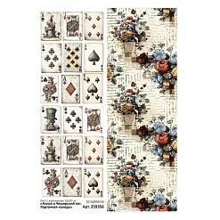 Лист с картинками 10х30 см "Алиса и Чеширский кот. Карточная колода" (ScrapMania)