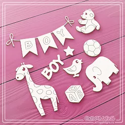 Чипборд "BOY", 8х4,5 см (СкрапМагия) Чипборд "BOY", 8х4,5 см (СкрапМагия)