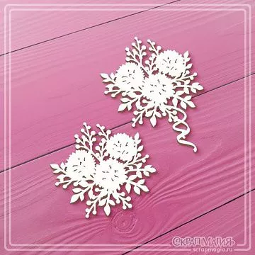 Чипборд "Букеты", 5х6,8 см (СкрапМагия)