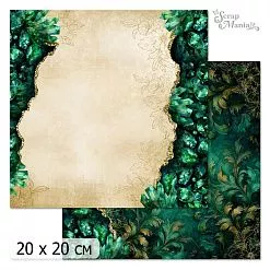 20х20 Бумага "Малахитовый цветок. Дизайн 5" (ScrapMania)
