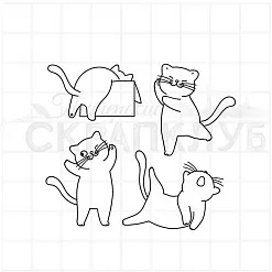 Штамп "Домашние котики", 3 см (Скрапклуб)