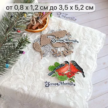 Нож "Сказка на Новый Год. Снегири", 3,5х5 см (ScrapMania)
