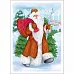 Тканевая карточка "Снегурочка и Мороз. С подарками" (ScrapMania)