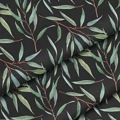 Отрез ткани 79х50 см "Ива на черном" (Cotton)