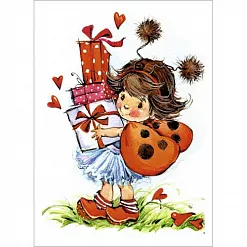 Тканевая карточка "Школьная пора. Божья коровка" (ScrapMania)