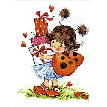 Тканевая карточка "Школьная пора. Божья коровка" (ScrapMania)