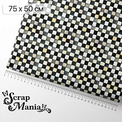 Отрез ткани 75х50 см "Алиса и Чеширский кот. Шахматная доска" (ScrapMania) Отрез ткани 75х50 см "Алиса и Чеширский кот. Шахматная доска" (ScrapMania)