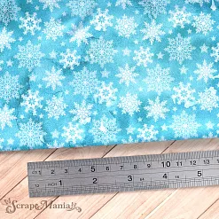 Отрез ткани 75х50 см "Новогодние традиции. Снежинки" (ScrapMania)