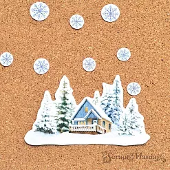 Набор высечек из бумаги "Дачный Новый Год. Детали синие", 34 шт (ScrapMania)