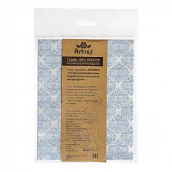 Отрез ткани 48х50 см "Цветущие сады. Винтажно-голубой дамаск на бежевом" (Артмикс)