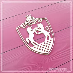 Чипборд "В стране чудес. Герб. Единорог и лев", 5х6,8 см (СкрапМагия)