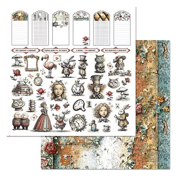 Бумага "Алиса и Чеширский кот. Картинки" (ScrapMania)