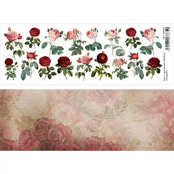 Лист с картинками 10х30 см "Розарий" (ScrapMania)