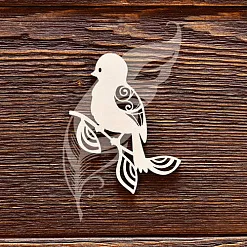 Украшение из чипборда "Птичка на веточке 4" (AL)