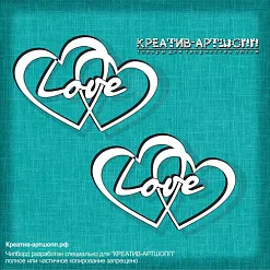 Набор украшений из чипборда "2 сердца вместе" (КреативАртшопп)