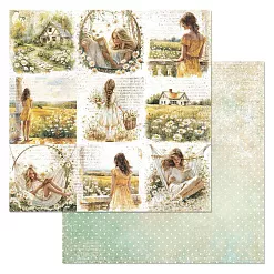 Набор бумаги 30,5х30,5 см "Сезон ромашек", 12 листов (ScrapMania)