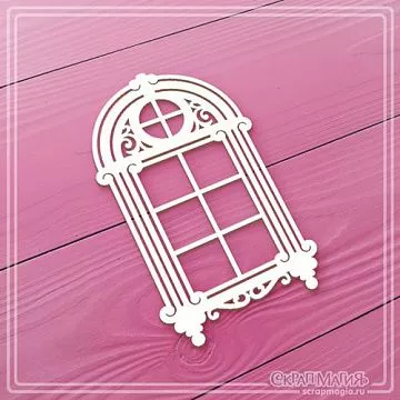 Чипборд "Окно с завитками 3" (СкрапМагия)