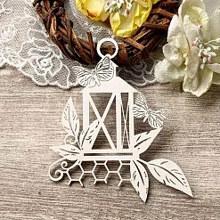 Чипборд "Фонарь с бабочками", 8,5 см (LeoMammy)