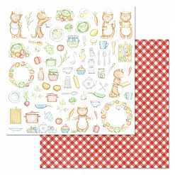 Набор бумаги 30,5х30,5 см "Усатый поваренок", 12 листов (ScrapMania) Набор бумаги 30,5х30,5 см "Усатый поваренок", 12 листов (ScrapMania)