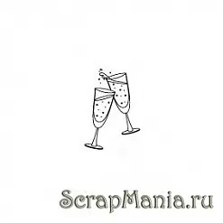 Штамп "Бокалы с шампанским" (Скрапклуб)