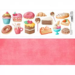 Лист с картинками 10х30 см "Сладости" (ScrapMania)
