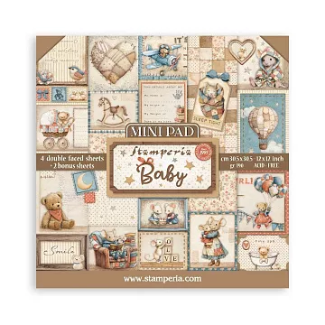 Набор бумаги 30х30 см "Baby. Для вырезания", 4 листов (Stamperia)