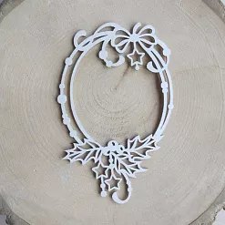 Чипборд "Рамка новогодняя с бантиком", 7,2х10,7 см (LeoMammy)