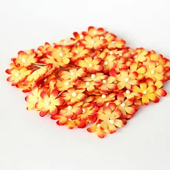 Набор маленьких цветов "Красные с желтым", 20 шт (Craft)