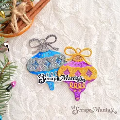 Нож "Сказка на Новый Год. Елочные игрушки. Яркая юла", 4,2х5,5 см (ScrapMania)